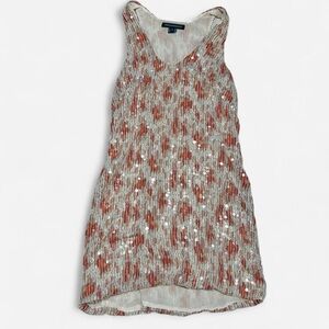 French Connection Sparkling Red and Silver Mini Dress